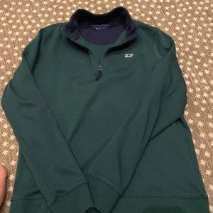 Boys size M green 3/4 zip